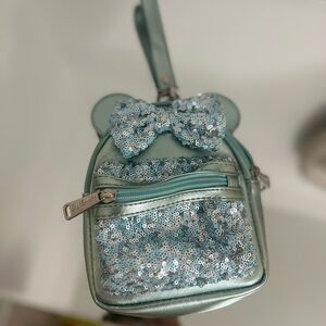 Sequin Bow Mini Backpack - Mint Green